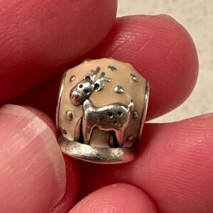 Pandora charm reindeer snow globe “Merry Christmas”